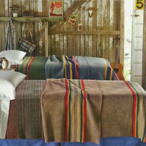 Camp Lake Wool Blanket Queen size