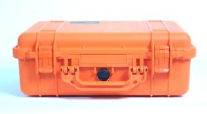 Peli Box Pelibox Pelicase '1500' orange avec Emballage en mousse étanche à l'air