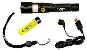 Klarus FL18-XML2-BK Cree U2 LED Flashlight with Red/Green/White LEDs Side Light