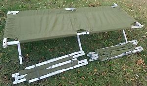 3 Aluminum Heavy Duty US Army Issued Military Cots. Good Condition.