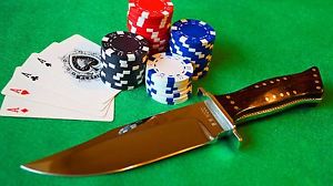 W.W. Wood Custom Player Bowie Knife Texas USA Collector Sammlermesser