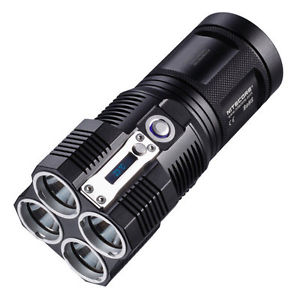 Powerful Sleek Nitecore TM26 Tiny Monster Flashlight, Black, 4000 lm, 4x 18650