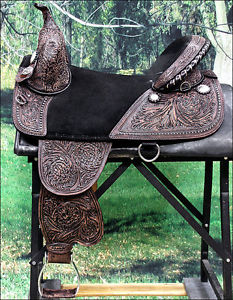 TW101DBRO-F HILASON WESTERN TREELESS TRAIL PLEASURE LEATHER HORSE SADDLE 18