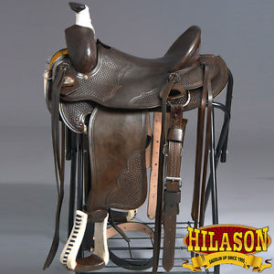 RS112WLBK-F HILASON WESTERN LEATHER BIG KING WADE RANCH COWBOY ROPING SADDLE 16"