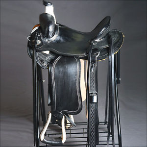 RS104BK 16" HILASON WESTERN BIG KING WADE RANCH COWBOY TRAIL ROPING SADDLE