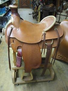 TEX TAN BROWN WESTERN SADDLE 17
