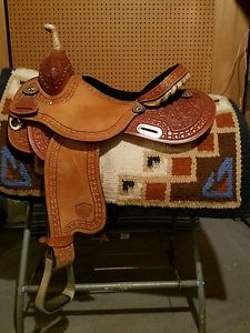 Tex Tan turn n burn barrel racing saddle 15"