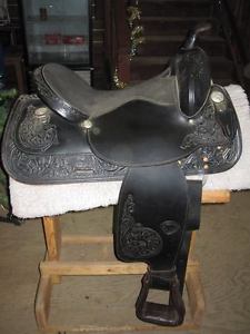 TEX TAN BLACK 16" SADDLE NEW