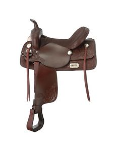 Tough-1 Western Saddle Silver Conchos Strings 16 1/2" Dark Oil RK9226