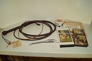 BRAIDED KANGAROO HIDE BULLWHIP, 12 FEET, DAVID MORGAN / TERRY JACKA, PLUS ACCS +