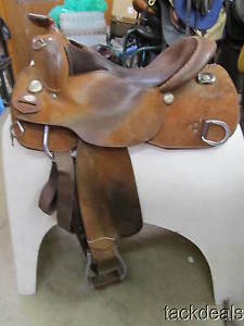 Circle Y Hand Made Work Training Saddle 15 1/2" Short Skirt & FQHB Used