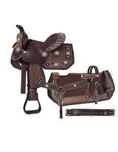 Tough-1 Western Saddle Trail 7 Piece Lightweight 15" Brown 9KS16357P