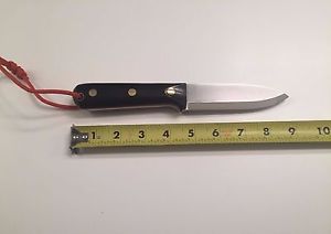 New LT Wright Genesis Knife Black Micarta Orange Liners A2 Steel