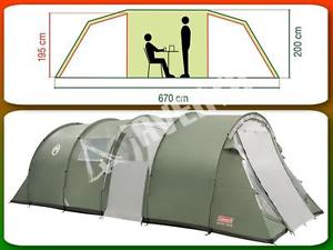 COLEMAN COASTLINE 8 DELUX 8 MAN PERSON BIRTH FAMILY TUNNEL TENT GREEN 4 ROOM K/S