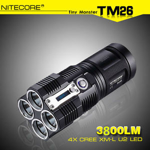 NiteCore TM26 4x XM-L2 U2 3800LM LED Flashlight OLED Display