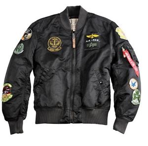 Alpha Industries MA-1 Pilota 143121 /171 black filati tinti men nuovo uomo cwu