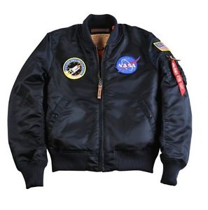 Alpha Industries MA-1 VF NASA repl. blue 166107 Giacca da pilota Esercito new