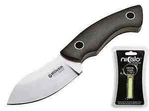BÖKER MANUFAKTUR Nessmi mit Lederscheide S30V Micarta Nr.:225 & Ni-Glo S-Marker