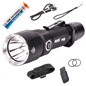 Rofis KR20 1100 LM CREE XP-L HI V3 LED Flashlight with 3400 mAh Battery+Holster