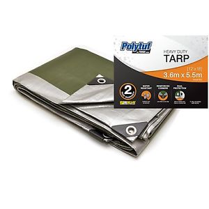 Polytuf HEAVY DUTY TARPAULIN *Australian Brand- 3.6x5.5m,4.9x6.1m Or 4.9x7.3m