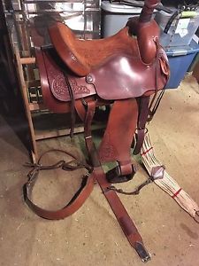 R. H. Horton Double M 15.5/16" Rope Saddle Custom Made Fresh Buttery Leather