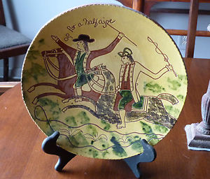 SCARCE REDWARE PIE PLATE by L. Breininger,"GO FOR HALF A JOE" ROBESONIA, PA 1983