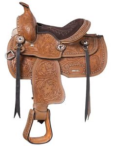 Tough-1 Western Saddle Tooling Package Star Conchos 13" Brown 9KS2633