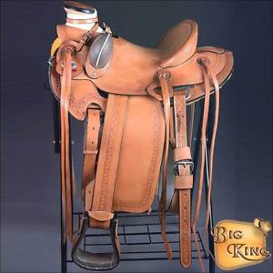 CBH60OL HILASON BIG KING SERIES WESTERN WADE RANCH ROPING COWBOY HORSE SADDLE 15
