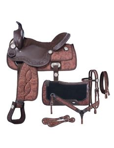 Tough-1 Western Saddle 7 Piece Fun Print 13" Leather Brown 9KS14337P