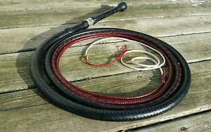 Trinity Whip Co. 12' 12 Plait "Zorro"  Style Kangaroo Bullwhip Black to Red