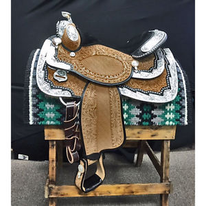 1017-005-LO Dale Chavez Rio Western Show Saddle with Silver Light Oil 16" NEW