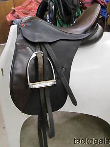 Albion Original Comfort Dressage Saddle 17 1/2" W Used Dark Brown w/Fittings