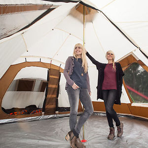 skandika Navaho 5 Person Man Tipi Teepee Tent Sewn-in Groundsheet Mesh Brown New