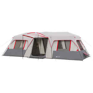 Camping Tent Family 15-Person Split Plan Instant Cabin Red Sleeping Shelter New