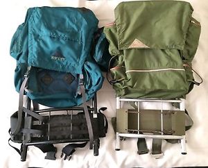 KELTY Green And Blue External Backpacking Pack Backpack Hiking Camping Vintage