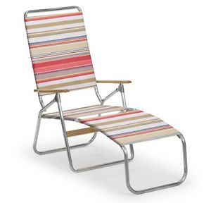 Telescope Casual Multi Position Folding Beach Chaise Lounge, Fiesta