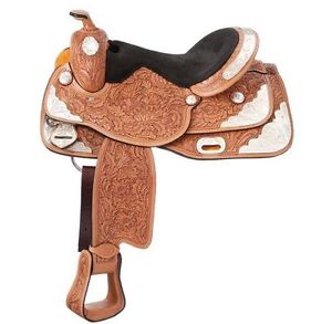 Tough-1 Saddle Western Seven Oaks Silver Show Quarter 15" Dark RK8515V
