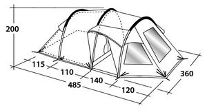 Outwell Nevada 5 - Modell 2016 Tunnelzelt Familienzelt 5-Personenzelt
