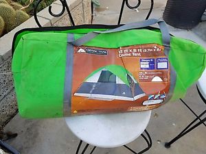 Lot of Camping gear, 2 dome tents, 1 large 3 room tent, one portable toilet.
