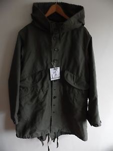 ENGINEERED GARMENTS HIGHLAND PARKA VERDE OLIVA DOPPIO MEDIO DI PANNO