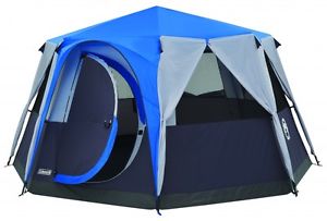 Coleman Cortes Octagon 8 Personnes Familienzelt Tente de groupe bleu gris