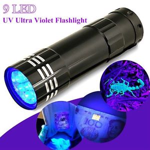 500Pcs 9LED UV Ultra Violet Torch Flash light Lamp Great for Checking Note New