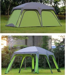 5-8 Persons Outdoor Waterproof Camping Hiking Green Family Three Lining Tent *