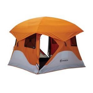 Gazelle Outdoors Camping Hiking 4 Person Family Instant Pop Up Hexagon Tent
