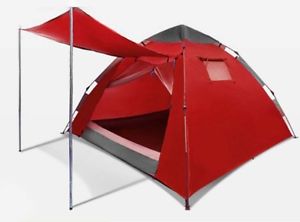 Red 3-4 Persons POP UP Double Lining Family Outdoor Beach Camping Hiking Tent #