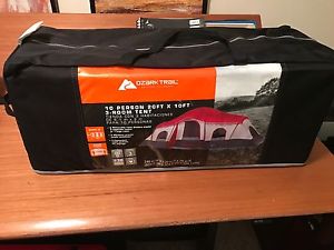 Ozark Trail 3 Room Cabin Tent 10 Person 20x10' ft Large Camping Hunting Vacation