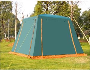 6-8 Persons Green Outdoor Waterproof Camping Hiking Family Double Lining Tent *