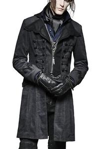 Gotico Frock Cappotto Da Uomo Vittoriano Barocco Steampunk Militare Retro Vin