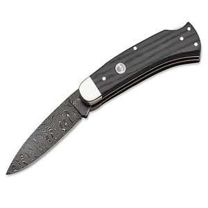 Böker Fellow Classic Damast Taschenmesser Damast Mooreiche Backlock