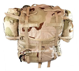 MOLLE II Large Ruck Sack Backpack 3 Color Desert Camo w/ sust pouches & cover